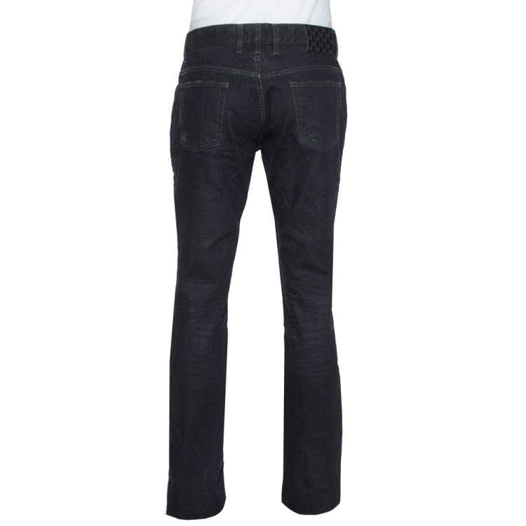 Pre Owned Gucci Navy Blue Dark Wash Denim Straight Fit Jeans M
