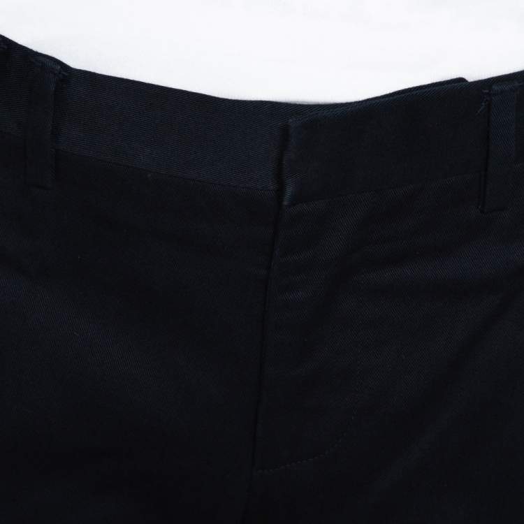 Pre Owned Gucci Navy Blue Cotton Tailored Regular Fit Trousers M