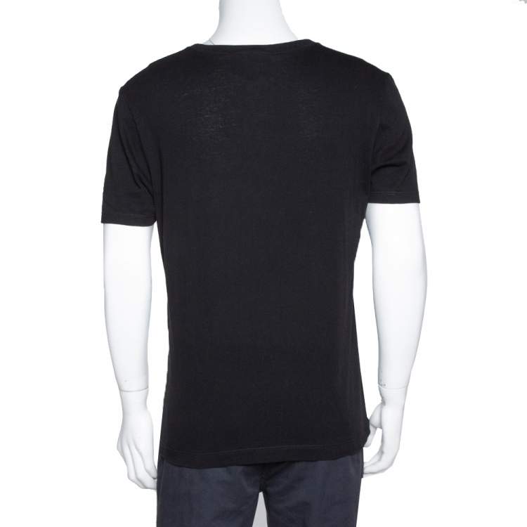 مملوكة مسبقًا Gucci Black Guccighost Print Cotton Crew Neck T-Shirt S