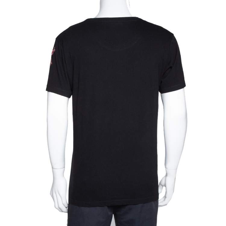 Pre Owned Gucci X Elton John Black Elton Print Cotton Distressed T-Shirt S