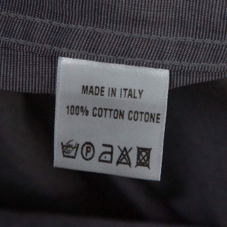 Pre Owned Gucci Dark Grey Cotton Button Front Shirt M