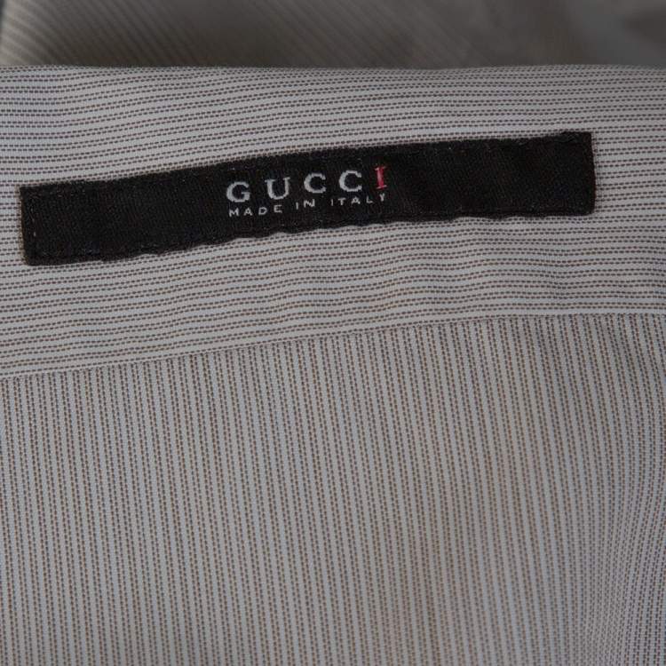 مملوكة مسبقًا Gucci Brown Striped Cotton Button Front Shirt S
