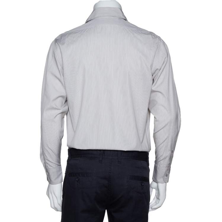 مملوكة مسبقًا Gucci Brown Striped Cotton Button Front Shirt S