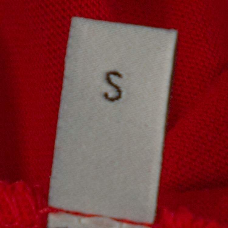 Pre Owned Gucci Red Cotton Guccify Logo Print Crew Neck T Shirt S
