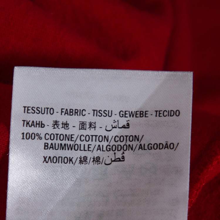 Pre Owned Gucci Red Cotton Ghost Print Crew Neck T Shirt S