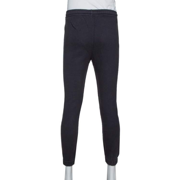 Pre Owned Gucci Black Logo Print Washed Cotton Jogging Pants XS
