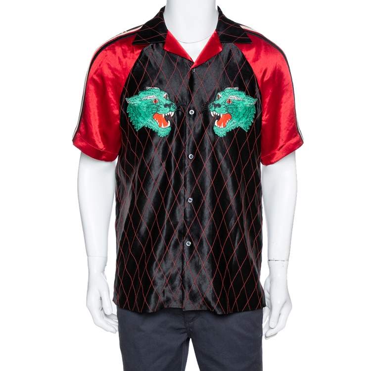 red and black gucci shirt