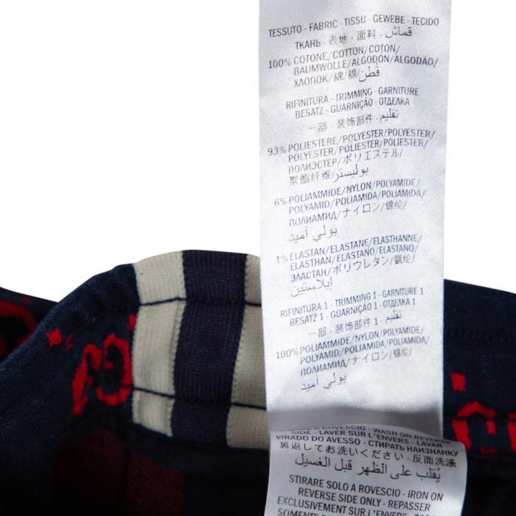 Pre Owned Gucci Navy Blue Knit GG Jacquard Fitted Joggers XS