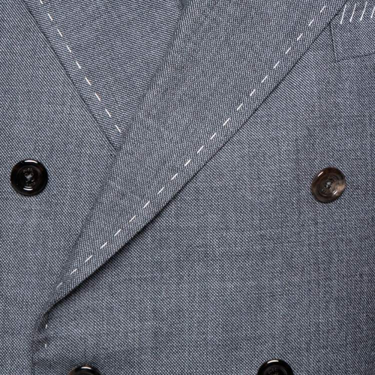 Pre Owned Gucci Grey Wool Stitch Detail New Signoria Jacket XXL