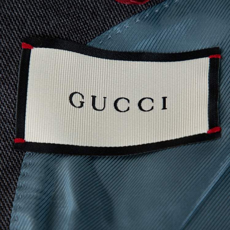 Pre Owned Gucci Grey Wool Stitch Detail New Signoria Jacket XXL