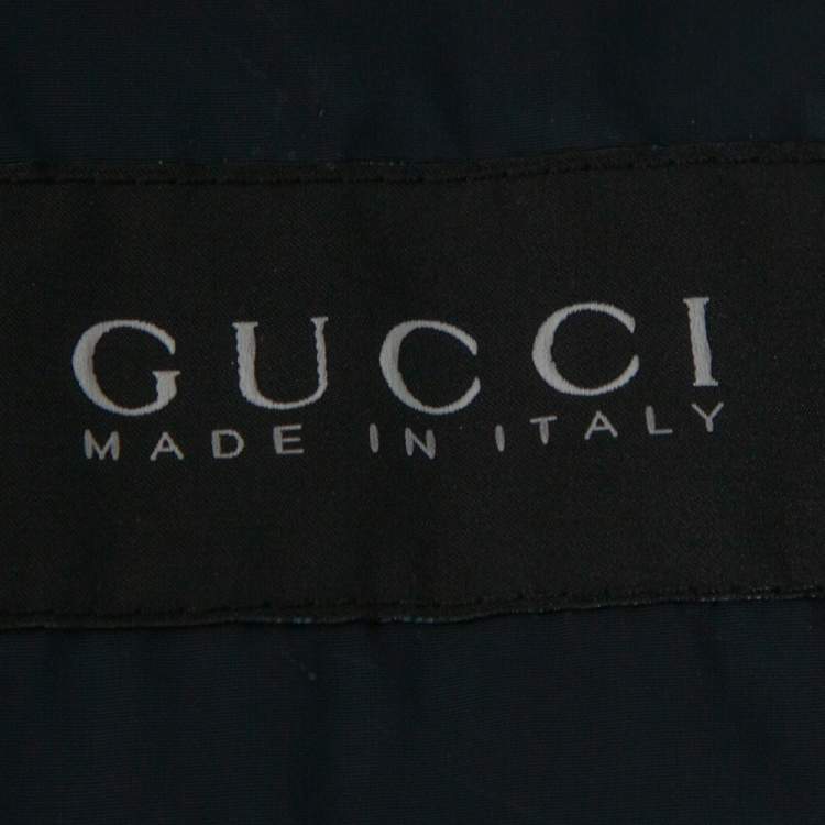 مملوكة مسبقًا Gucci Navy Blue Zip Front Bomber Jacket S