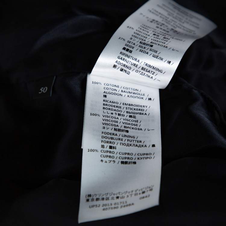 Pre Owned Gucci Black Satin Eagle Embroidered Bomber Jacket L