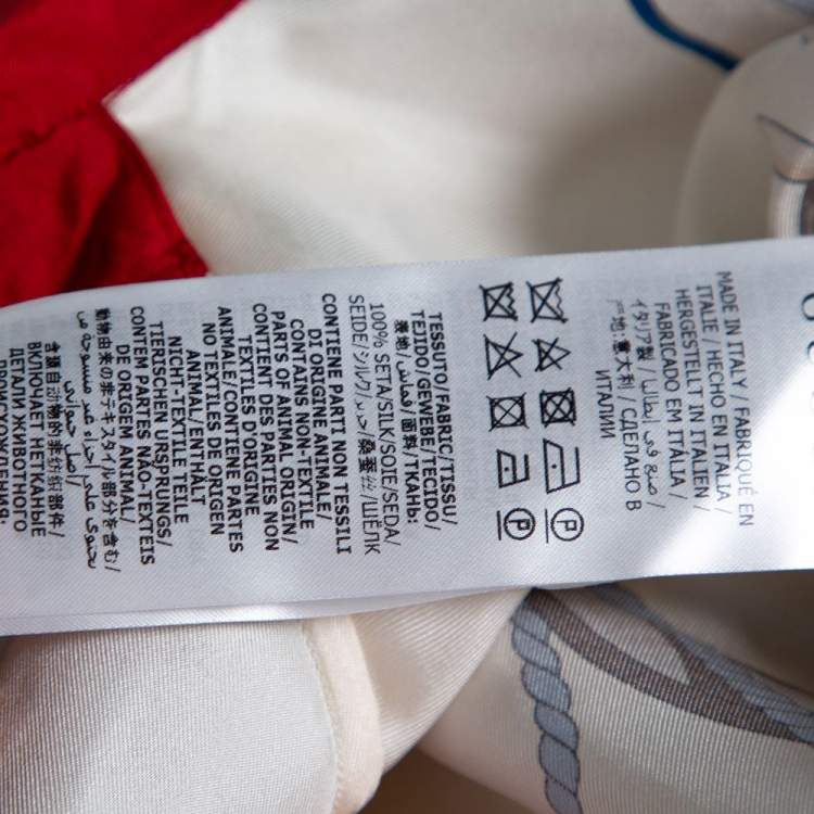 مملوكة مسبقًا Gucci Cream Nautical Print Silk Oversized Bowling Shirt M