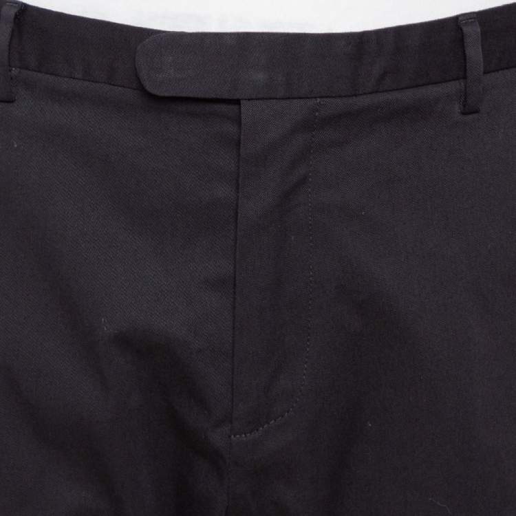 Pre Owned Gucci Black Cotton Straight Leg Chino Trousers XXXL