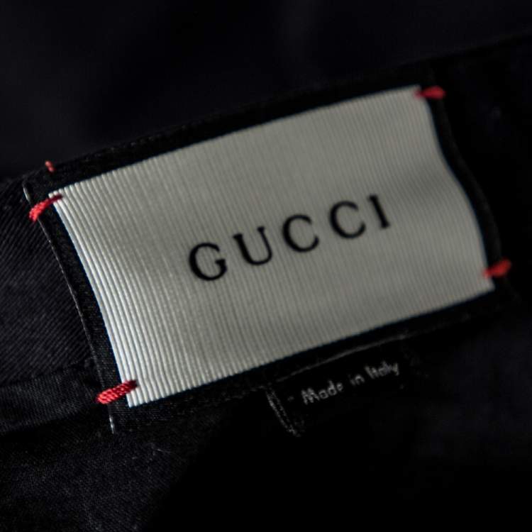 Pre Owned Gucci Black Cotton Straight Leg Chino Trousers XXXL