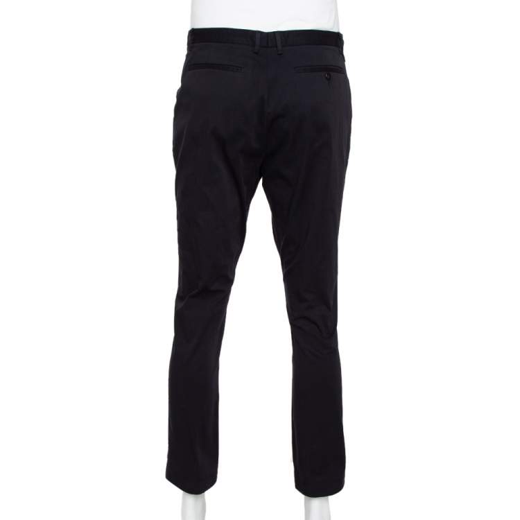 Pre Owned Gucci Black Cotton Straight Leg Chino Trousers XXXL