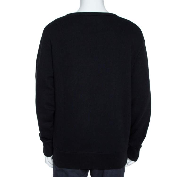 Pre Owned Gucci Black Mouth Print Jersey Sweatshirt S