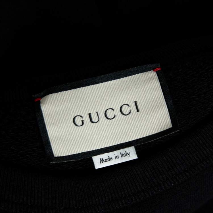 Pre Owned Gucci Black Mouth Print Jersey Sweatshirt S