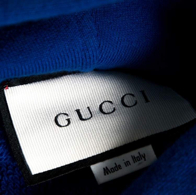 Pre Owned Gucci Blue Hoodie Sweatshirt M