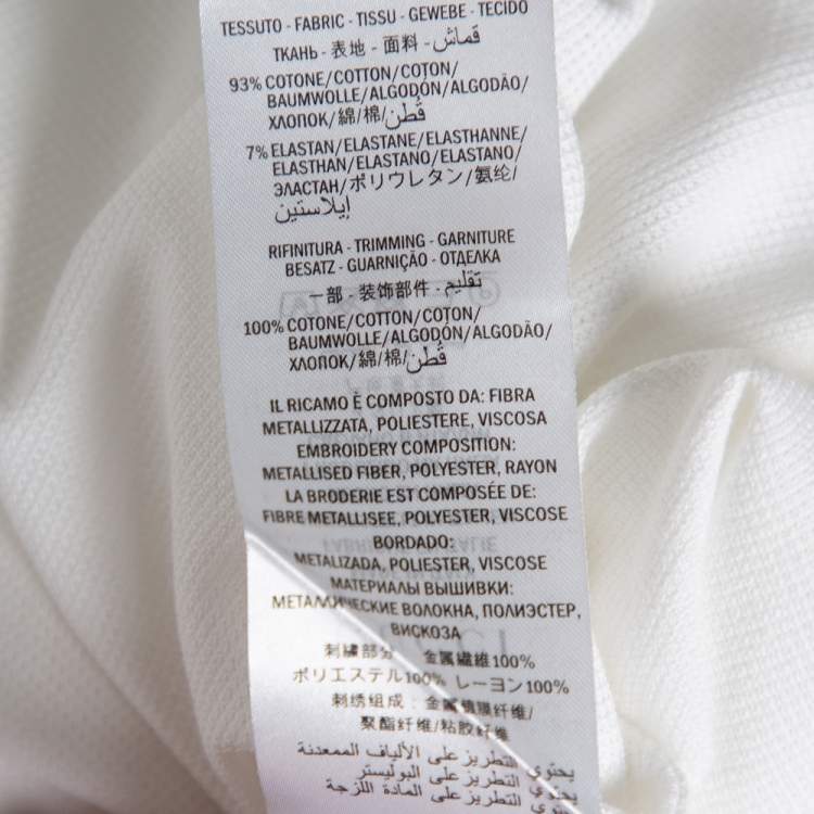 Pre Owned Gucci White Cotton Pique Snake Embroidered Collar Polo T-Shirt XXXL