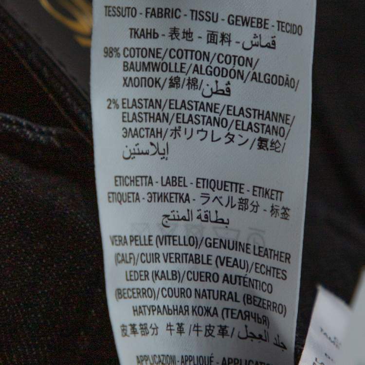 Pre Owned Gucci Black Denim Momento Mori Detail Super Skinny Jeans L
