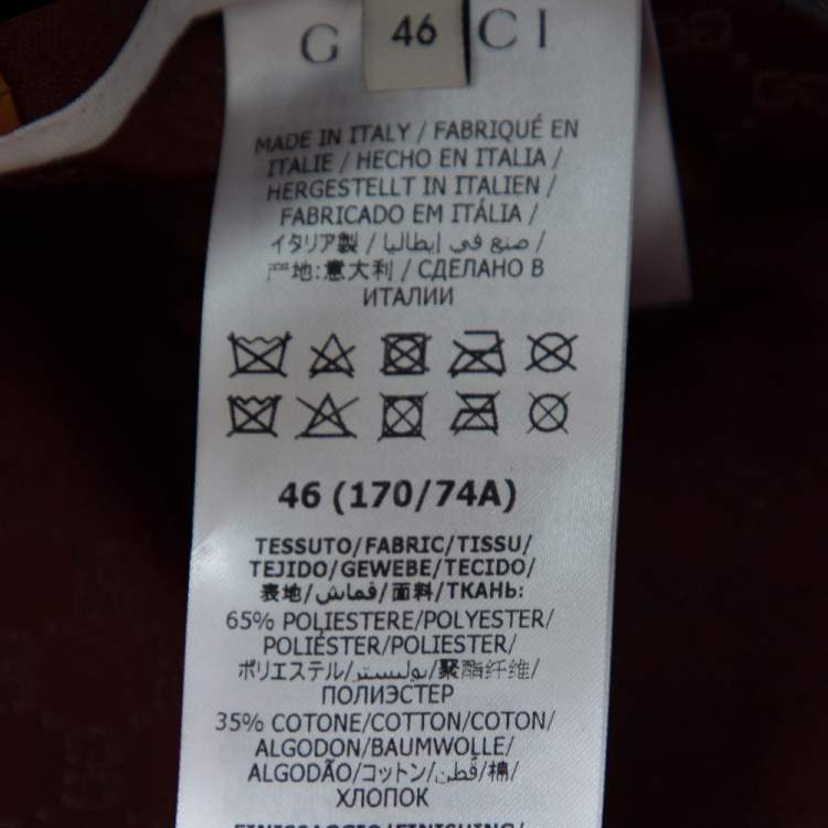 Pre Owned Gucci Burgundy Cotton Jacquard Elastic Detailed Ski Pants S