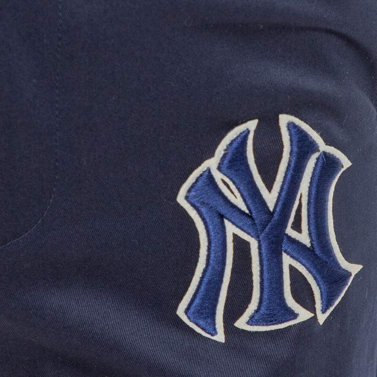 Pre Owned Gucci Navy Blue Cotton NY Yankees Patch Detail Track Pants S