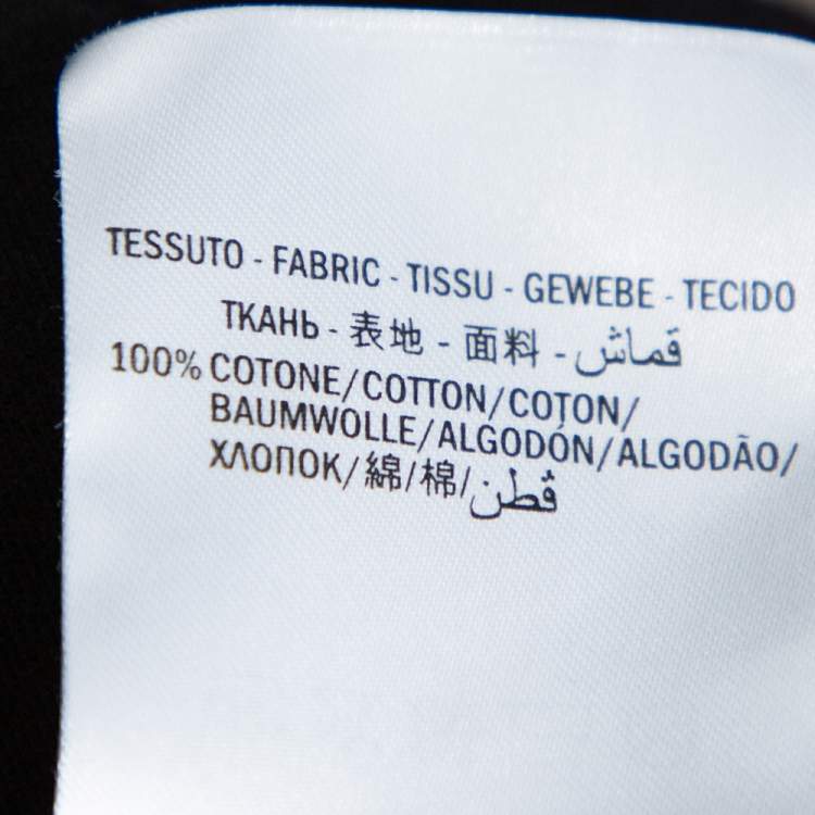 مملوكة مسبقًا Gucci Black Cotton Washed Out Effect Logo Printed Crewneck T Shirt L