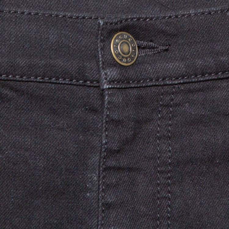 Pre Owned Gucci Black Denim Skinny Fit Jeans M