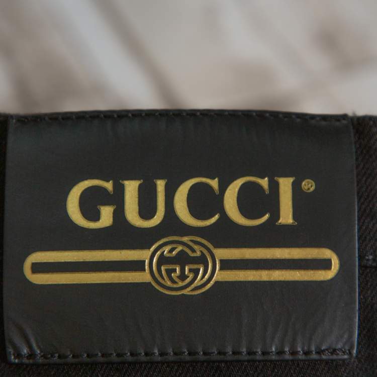 Pre Owned Gucci Black Denim Skinny Fit Jeans M