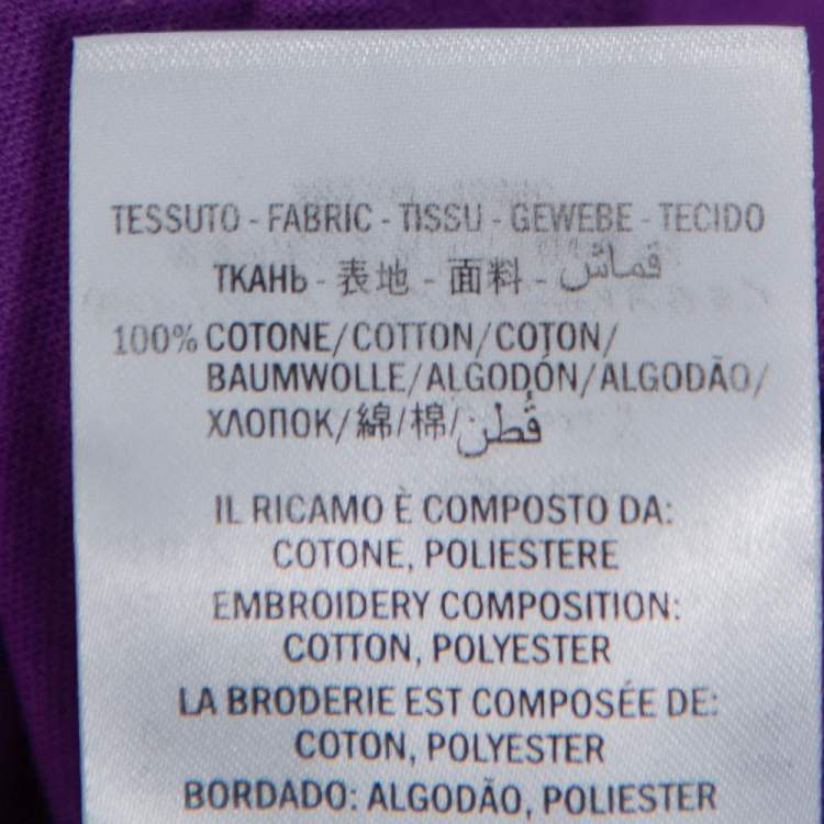 مملوكة مسبقًا Gucci Purple Cotton Sequin Embellished Tiger Applique Blind For Love T Shirt L