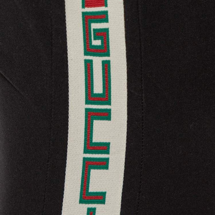 مملوكة مسبقًا Gucci Black Gabardine Side Stripe Detail Stretch Trousers L  