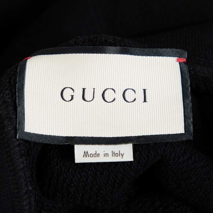 Pre Owned Gucci Black Cotton Guccify Yourself Printed Hoodie L