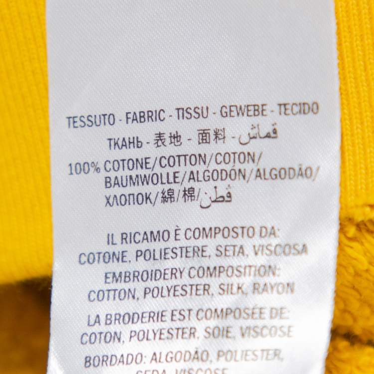 Pre Owned Gucci Yellow Modern Future Applique Detail Cotton Hoodie XXL