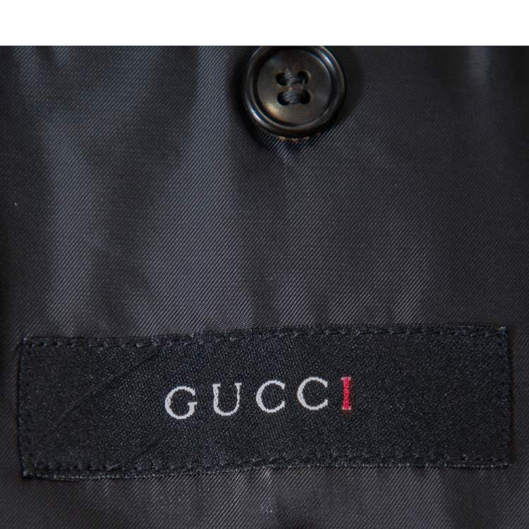 Pre Owned Gucci Black Wool Button Front Blazer M