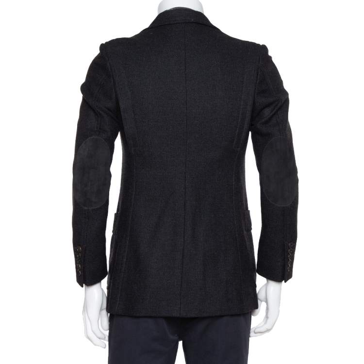 Pre Owned Gucci Black Wool Button Front Blazer M