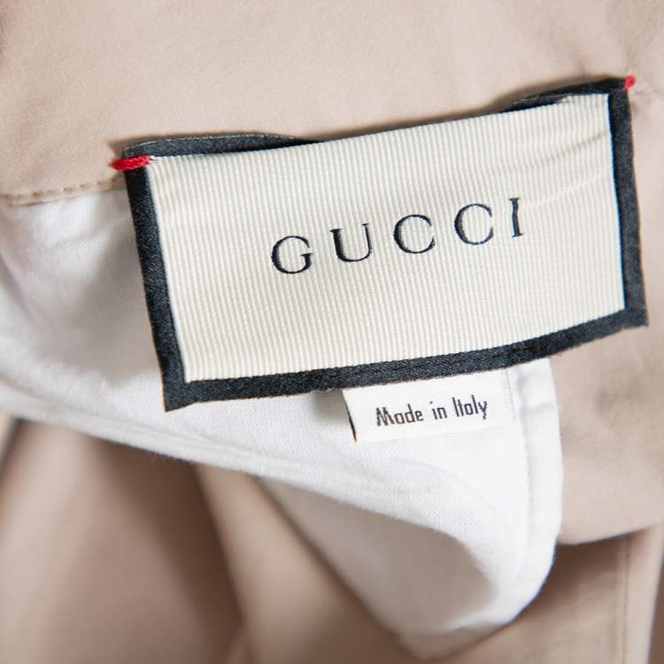 Pre Owned Gucci Beige Cotton Elastic Waist Detail Pants XL