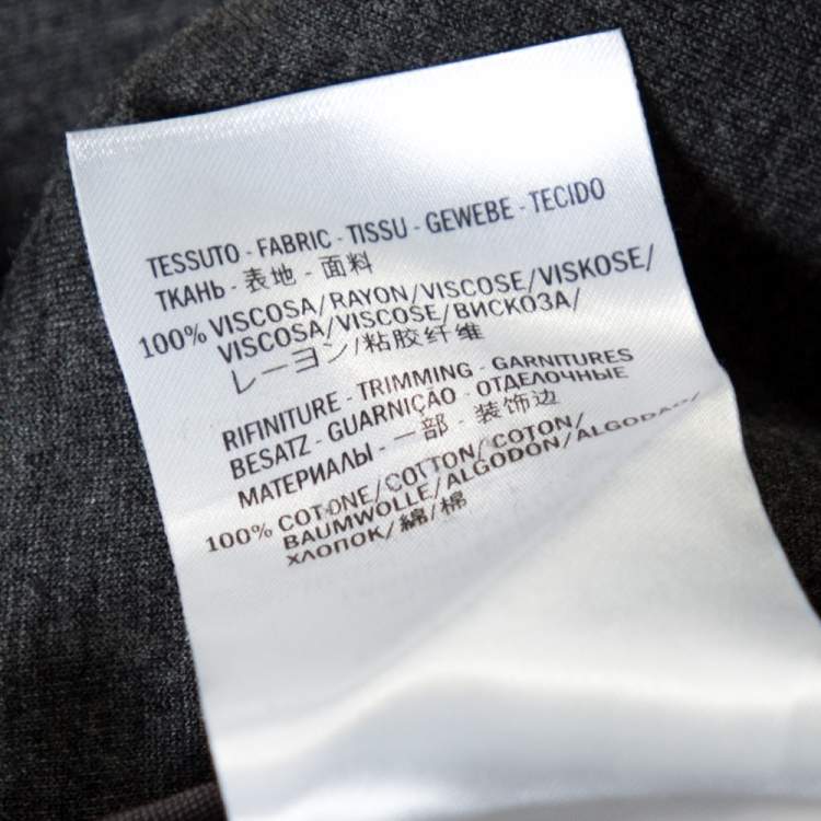 Pre Owned Gucci Grey Neoprene Contrast Trim Detail Sweatshirt S