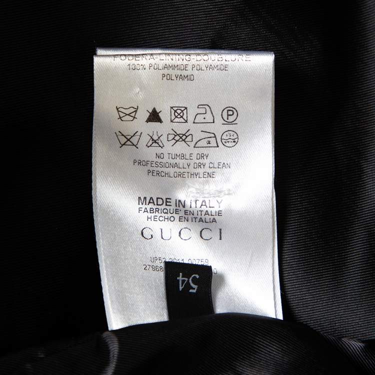 مملوكة مسبقًا Gucci Black Synthetic Pocket Detail Zip Front Jacket XXL