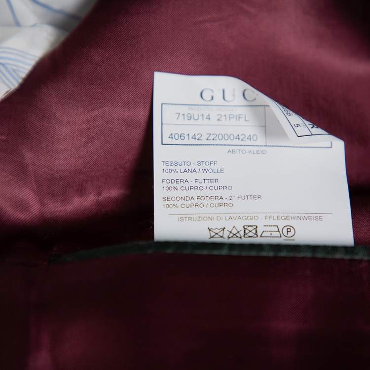 Pre Owned Gucci Navy Blue Wool Regular Fit Suit L