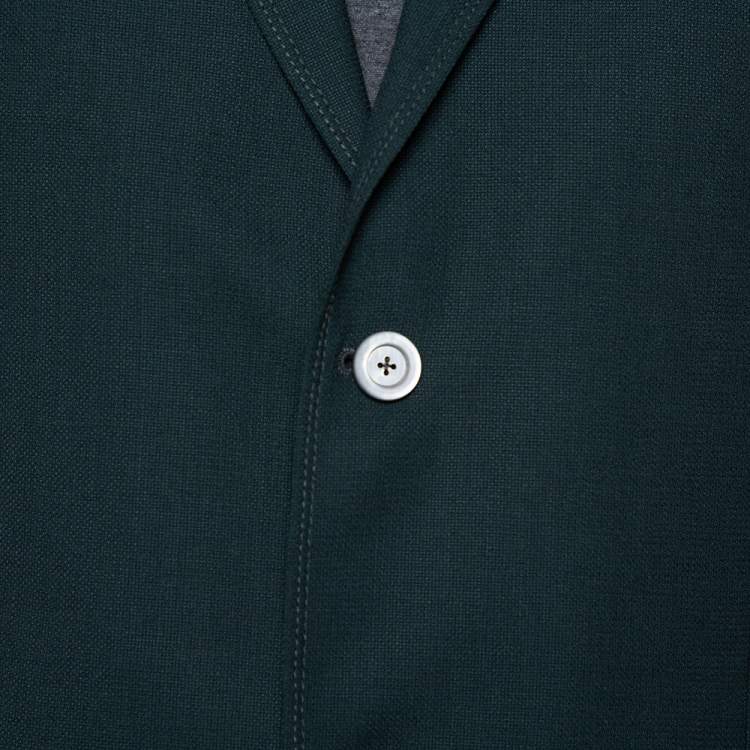 Pre Owned Gucci Dark Green Wool Button Front Blazer L