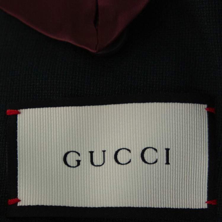 Pre Owned Gucci Dark Green Wool Button Front Blazer L