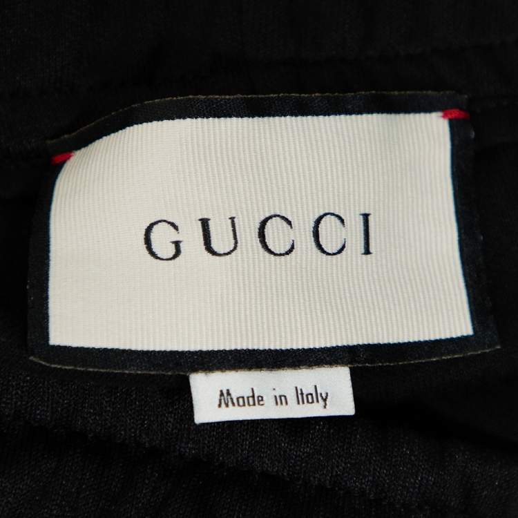 Pre Owned Gucci Black Jersey Side Stripe Detail Technical Joggers S