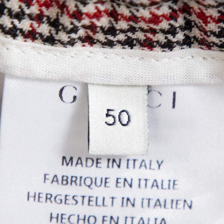 Pre Owned Gucci Multicolor Houndstooth Patterned Wool & Mohair Track Pants L