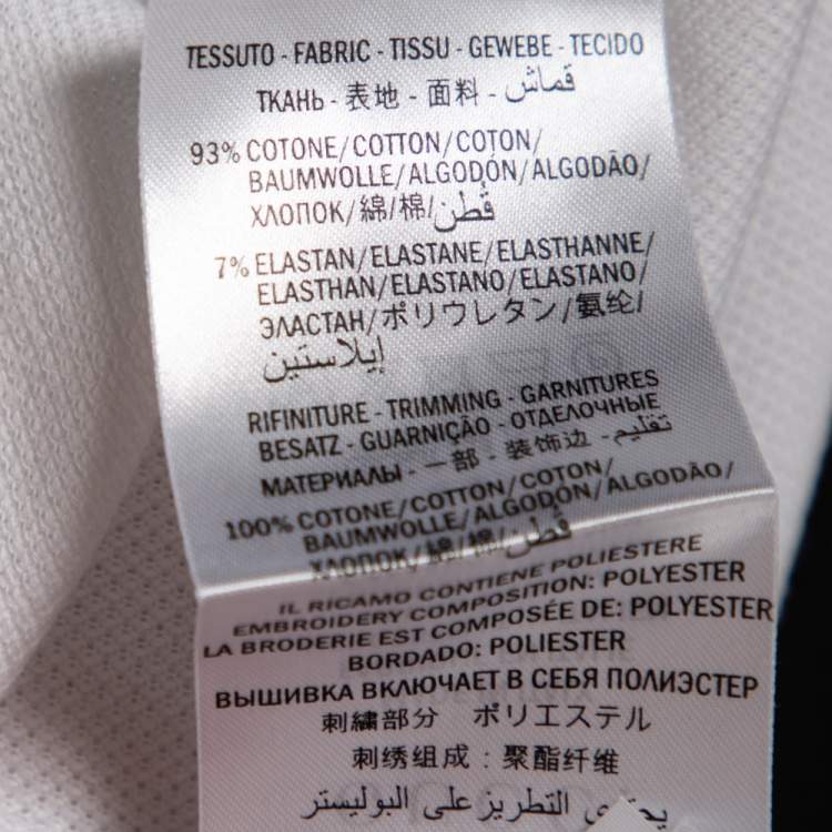 Pre Owned Gucci White Cotton Pique Crest Applique Detail Polo T-Shirt S