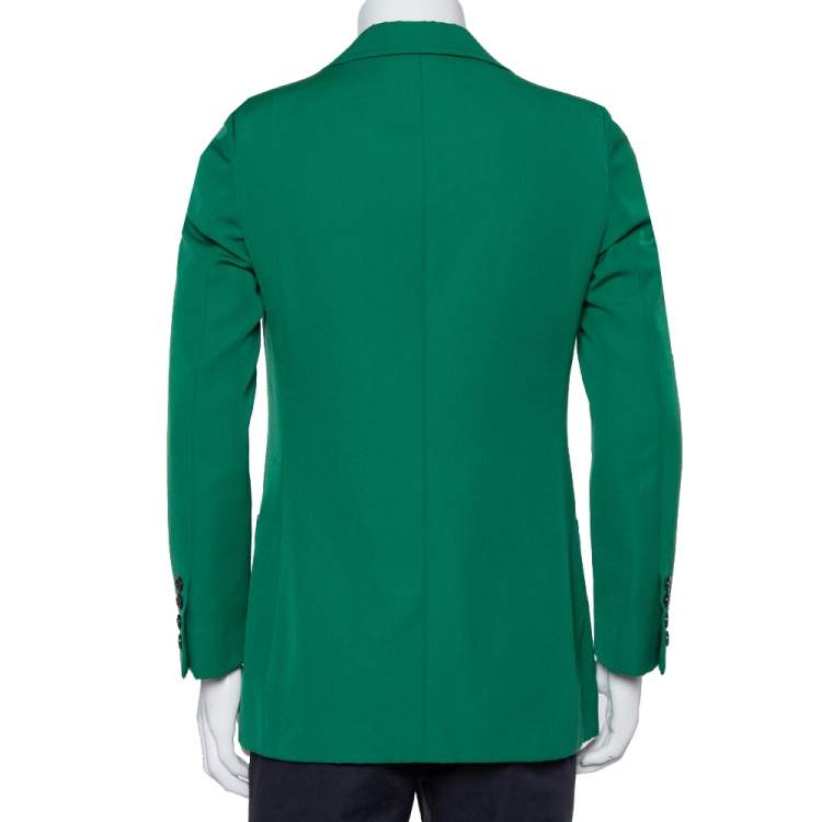 Pre Owned Gucci Green Wool Button Front Blazer XS