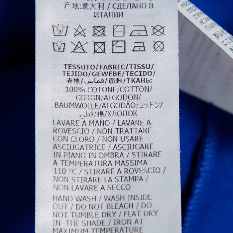 مملوكة مسبقًا Gucci Blue Cotton Logo Printed Oversized Crewneck T-Shirt M