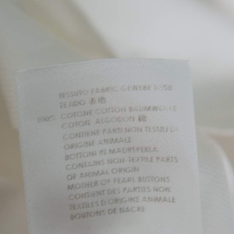 Pre Owned Gucci White Cotton Logo Jacquard Detail Button Front Fitted Shirt XL
