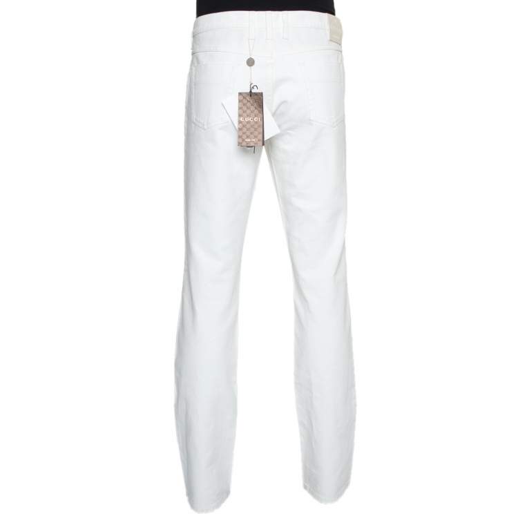 Pre Owned Gucci White Denim Skinny Jeans XXL