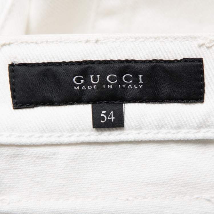 Pre Owned Gucci White Denim Skinny Jeans XXL